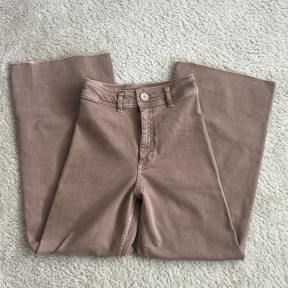 Zara Women’s Brown High Waisted Marine Jeans - 2 - Picture 3 of 7